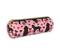 JBYJBX Red Poodles Dogs Print Leather Pencil Case Pouch - Slim & Cute Pencil Cases For Adults, Men And Women