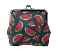 Jbyjbx Red Watermelon Print Compact Coin Purse Cute Small Zipper Wallet With Kiss Lock For Daily Use And Gifts