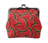Jbyjbx Red Watermelon Print Compact Coin Purse Cute Small Zipper Wallet With Kiss Lock For Daily Use And Gifts