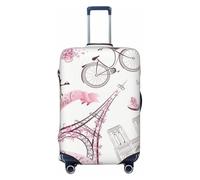 JBYJBX Romantic Paris Butterfly Print Suitcase Cover Luggage Protector Washable Elastic Fashionable Travel Gear Cover, Black, Medium