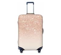 JBYJBX Rose Gold Faux Glitter Print Suitcase Cover Luggage Protector Washable Elastic Fashionable Travel Gear Cover, Black, L