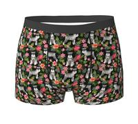 JBYJBX Schnauzer Print Men'S Boxer Briefs Soft Comfortable Underwear Trunks, Stretch Mens Boxer Shorts, Black, Large