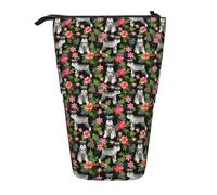 JBYJBX Schnauzer Print Pencil Case Multipurpose Telescopic Pencil Case Organizer, Stationery Storage Bag