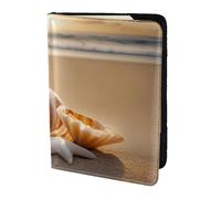 JBYJBX Seashell Landscape On The Beach Print Passport 5.5in Travel Document Lightweight Wallet Men Women Business Leisure Trips