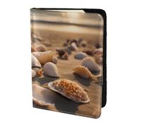 JBYJBX Seashell Landscape On The Beach Print Passport 5.5in Travel Document Lightweight Wallet Men Women Business Leisure Trips