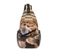 JBYJBX Seashell Landscape On The Beach Print Unisex Cross Chest Bag Diagonal Sling Backpack Capacity For Travel Hiking Daily Use