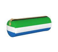 JBYJBX Sierra Leone Flag Print Leather Pencil Case Pouch - Slim & Cute Pencil Cases For Adults, Men And Women