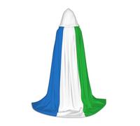 JBYJBX Sierra Leone Flag Print Unisex Hooded Cloak Halloween Cosplay Costume Christmas Carnival Party Wear Cape