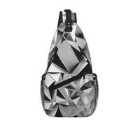 JBYJBX Silver Geometric Figure Print Unisex Cross Chest Bag Diagonal Sling Backpack Capacity For Travel Hiking Daily Use
