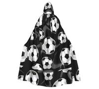 JBYJBX Soccer Black Print Halloween Hooded Cloak Carnival Parties Hooded Cape For Cosplay Vampire Costume