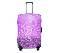 JBYJBX Sparkling Purple Glitter Print Suitcase Cover Luggage Protector Washable Elastic Fashionable Travel Gear Cover, Black, X-Large