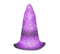 JBYJBX Sparkling Purple Glitter Print Unisex Hooded Cloak Halloween Cosplay Costume Christmas Carnival Party Wear Cape