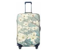 JBYJBX Spring Flower Blossoms Print Suitcase Cover Luggage Protector Washable Elastic Fashionable Travel Gear Cover, Black, Medium