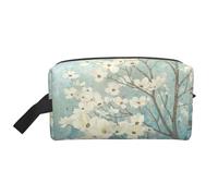 JBYJBX Spring Flower Blossoms Print Travel Storage Bag Capacity Zippered For Toiletries Cosmetics Daily Essentials, White, One Size, White, One Size