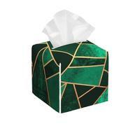 Jbyjbx Square Tissue Box Black and Gold Geometric Print Stylish Decoration for Home Car Kitchen Living Room Bathroom