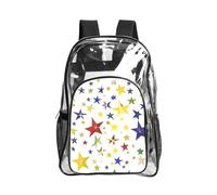 JBYJBX Stars Eastern Stars Print Clear Backpack Large Capacity Travel Hiking Work See Through Bookbag with Pocket