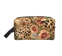 JBYJBX Striped Leopard Print Travel Storage Bag Capacity Zippered For Toiletries Cosmetics Daily Essentials, White, One Size, White, One Size