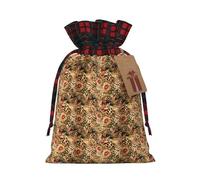 JBYJBX Striped Leopard Printing Christmas Drawstring Gift Bag For Xmas Wrapping Festive Packaging Party Favors