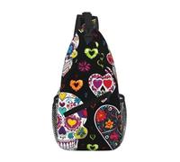 JBYJBX Sugar Skulls Print Unisex Cross Chest Bag Diagonal Sling Backpack Capacity For Travel Hiking Daily Use