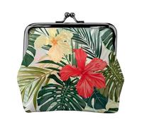 Jbyjbx Summer Hawaiian Print Compact Coin Purse Cute Small Zipper Wallet With Kiss Lock For Daily Use And Gifts