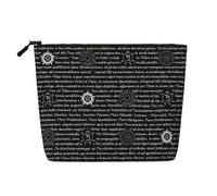 JBYJBX Supernatural Inspiration Print Makeup Bag Waterproof Travel Cosmetic Tote Zippered Pouch For Women Toiletry Bag, Black, One Size