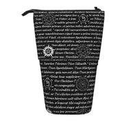JBYJBX Supernatural Inspiration Print Pencil Case Multipurpose Telescopic Pencil Case Organizer, Stationery Storage Bag, Black, One Size