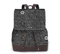Jbyjbx Supernatural Inspiration Print Women'S Leather Backpack Chic Backpack Shoulder Bag Secure Travel Fashionable, Black, One Size, Black, One Size