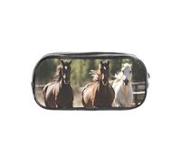 JBYJBX Three Running Horses Print Clear Pencil Case Lightweight Pouch Travel Office Transparent Stationery Organizer
