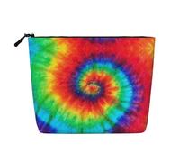 JBYJBX Tie Dye Rainbow Print Makeup Bag Waterproof Travel Cosmetic Tote Zippered Pouch For Women Toiletry Bag, Black, One Size, Black, One Size