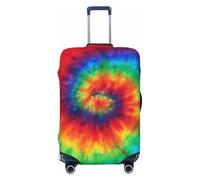 JBYJBX Tie Dye Rainbow Print Suitcase Cover Luggage Protector Washable Elastic Fashionable Travel Gear Cover, Black, L