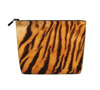 JBYJBX Tiger Striped Pattern Print Makeup Bag Waterproof Travel Cosmetic Tote Zippered Pouch For Women Toiletry Bag, Black, One Size