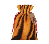JBYJBX Tiger Striped Pattern Printing Christmas Drawstring Gift Bags Holiday Sack For Xmas Party Favor Filler Present