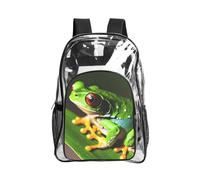 JBYJBX Tree Frog Baby Print Clear Backpack Large Capacity Travel Hiking Work See Through Bookbag with Pocket