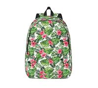JBYJBX Tropical Leaves Print Canvas Laptop Backpack Versatile Work Lightweight Backpack Canvas For Women,Men, Black, M