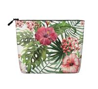 JBYJBX Tropical Leaves Print Makeup Bag Waterproof Travel Cosmetic Tote Zippered Pouch For Women Toiletry Bag, Black, One Size, Black, One Size