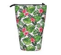 JBYJBX Tropical Leaves Print Pencil Case Multipurpose Telescopic Pencil Case Organizer, Stationery Storage Bag
