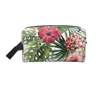 JBYJBX Tropical Leaves Travel Print Storage Bag Capacity Zippered For Toiletries Cosmetics Daily Essentials, White, One Size, White, One Size, White, One Size