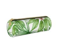 JBYJBX Tropical Palm Banana Leaves Print Leather Pencil Case Pouch - Slim & Cute Pencil Cases For Adults, Men And Women
