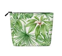 JBYJBX Tropical Palm Banana Leaves Print Makeup Bag Waterproof Travel Cosmetic Tote Zippered Pouch For Women Toiletry Bag, Black, One Size, Black, One Size