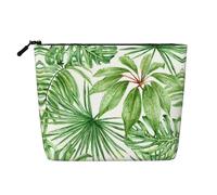 JBYJBX Tropical Palm Banana Leaves Print Makeup Bags Waterproof Travel Cosmetic Tote Zippered Pouch For Women Toiletry Bag, Black, One Size