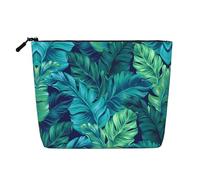 JBYJBX Tropical Palm Leaves Print Makeup Bag Waterproof Travel Cosmetic Tote Zippered Pouch For Women Toiletry Bag, Black, One Size, Black, One Size