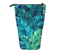 JBYJBX Tropical Palm Leaves Print Pencil Case Multipurpose Telescopic Pencil Case Organizer, Stationery Storage Bag