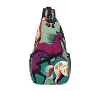 JBYJBX Various Kinds Of Horses Print Unisex Cross Chest Bag Diagonal Sling Backpack Capacity For Travel Hiking Daily Use