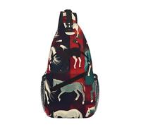 JBYJBX Various Kinds Of Horses Print Unisex Cross Chest Bag Diagonal Sling Backpack Capacity For Travel Hiking Daily Use