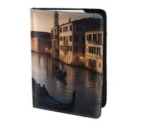 JBYJBX Venice Night Print Passport 5.5in Travel Document Lightweight Wallet Men Women Business Leisure Trips