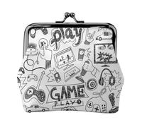 Jbyjbx Video Game Boys Print Compact Coin Purse Cute Small Zipper Wallet With Kiss Lock For Daily Use And Gifts