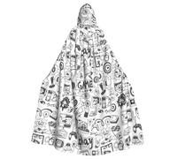 JBYJBX Video Game Boys Print Halloween Cosplay Medieval Festivals For Unisex Full Length Cloak With Hat Hooded