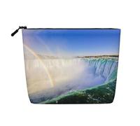 JBYJBX Waterfall And Rainbow Print Makeup Bag Waterproof Travel Cosmetic Tote Zippered Pouch For Women Toiletry Bag, Black, One Size, Black, One Size