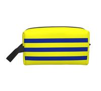 JBYJBX Yellow And Blue Stripes Print Travel Storage Bag Capacity Zippered For Toiletries Cosmetics Daily Essentials, White, One Size, White, One Size