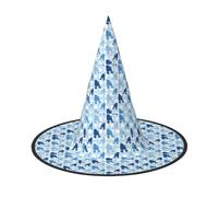 Jbyjbxblue Poodle Polka Dot Print Carnival Halloween Witch Hat Themed Parties Hat Cosplay Masquerade Holiday Decor